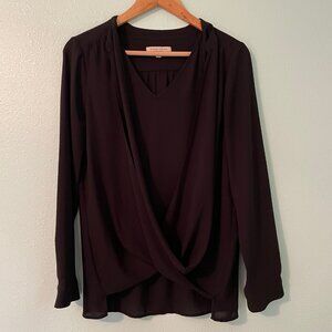 41 Hawthorn long sleeve black top,‎ size medium